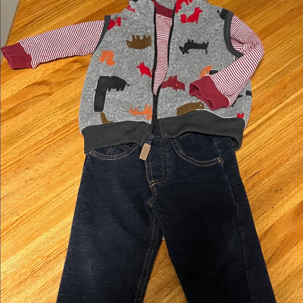 Carter's Gray and Red Kids Matching Set